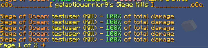 Screenshot of /siegestats listkills command